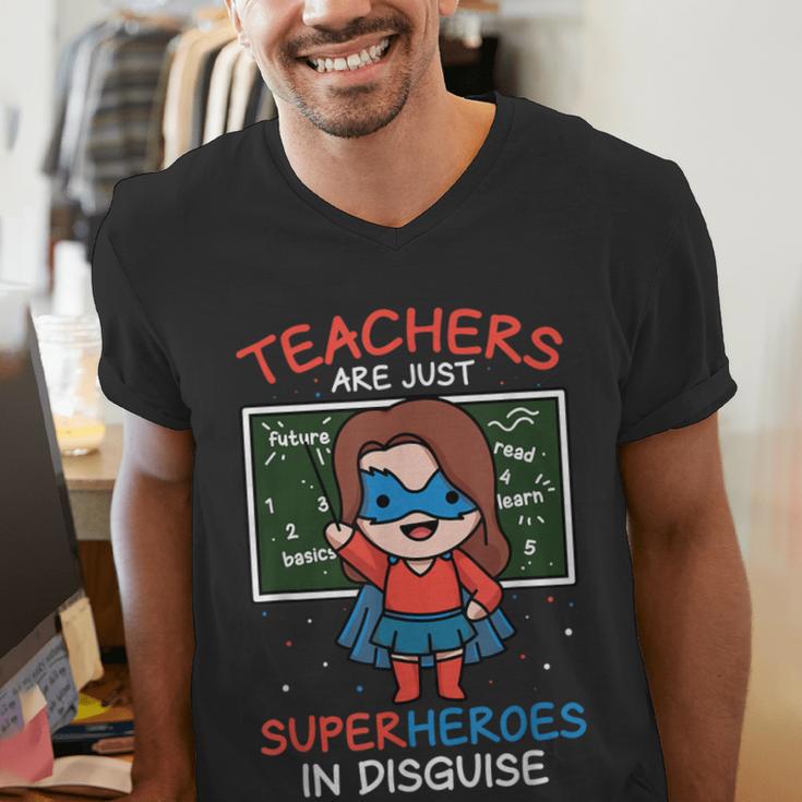 Super Hero Teacher Superheroes In Disguise Men's V-Neck T-Shirt, Super Teacher Shirts, funny gift Super Hero Teacher Superheroes In Disguise Men's V-Neck T-Shirt, Super Teacher Shirts, funny gift