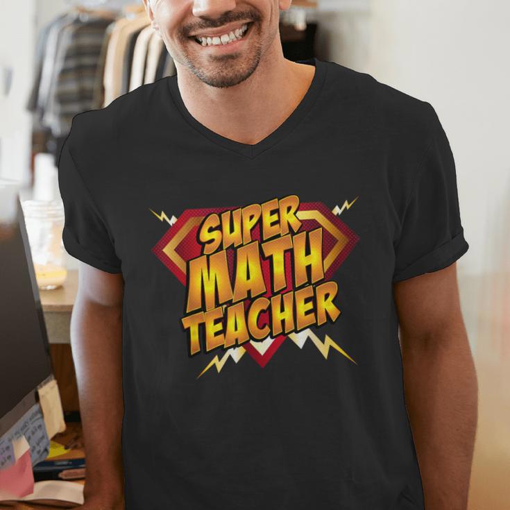 Super Math Teacher Educational Superhero Men's V-Neck T-Shirt, Super Teacher Shirts, funny gift Super Math Teacher Educational Superhero Men's V-Neck T-Shirt, Super Teacher Shirts, funny gift