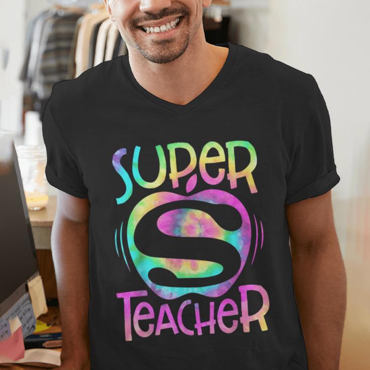 Super Teacher Back To School Apple Tie Dye First Day Men's V-Neck T-Shirt, Super Teacher Shirts, funny gift Super Teacher Back To School Apple Tie Dye First Day Men's V-Neck T-Shirt, Super Teacher Shirts, funny gift