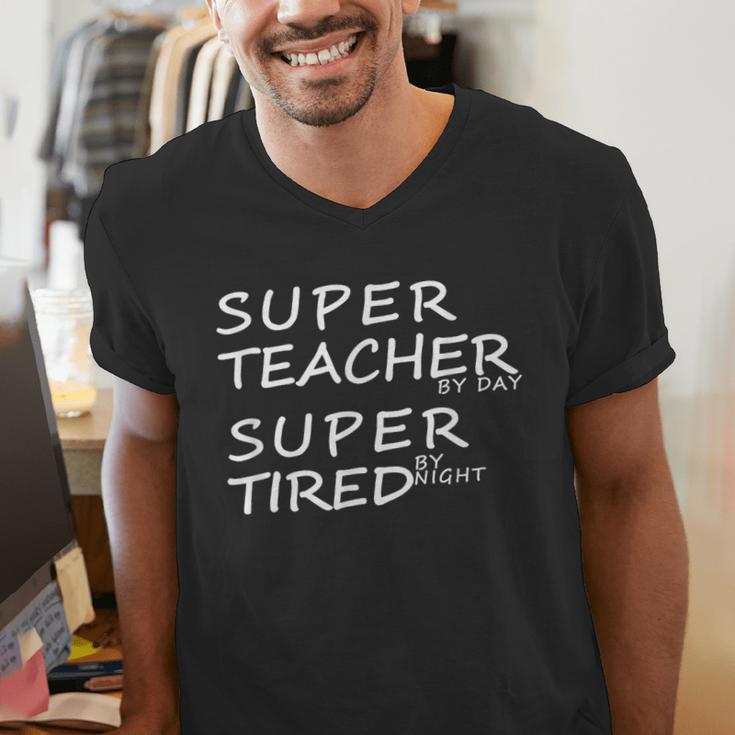 Super Teacher By Day Super Tired By Night Best Teacher Men's V-Neck T-Shirt, Super Teacher Shirts, funny gift Super Teacher By Day Super Tired By Night Best Teacher Men's V-Neck T-Shirt, Super Teacher Shirts, funny gift
