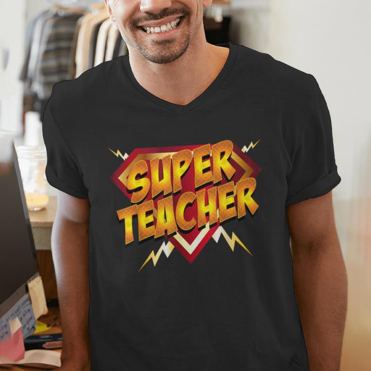 Super Teacher Superhero Back To School Teacher's Men's V-Neck T-Shirt, Super Teacher Shirts, funny gift