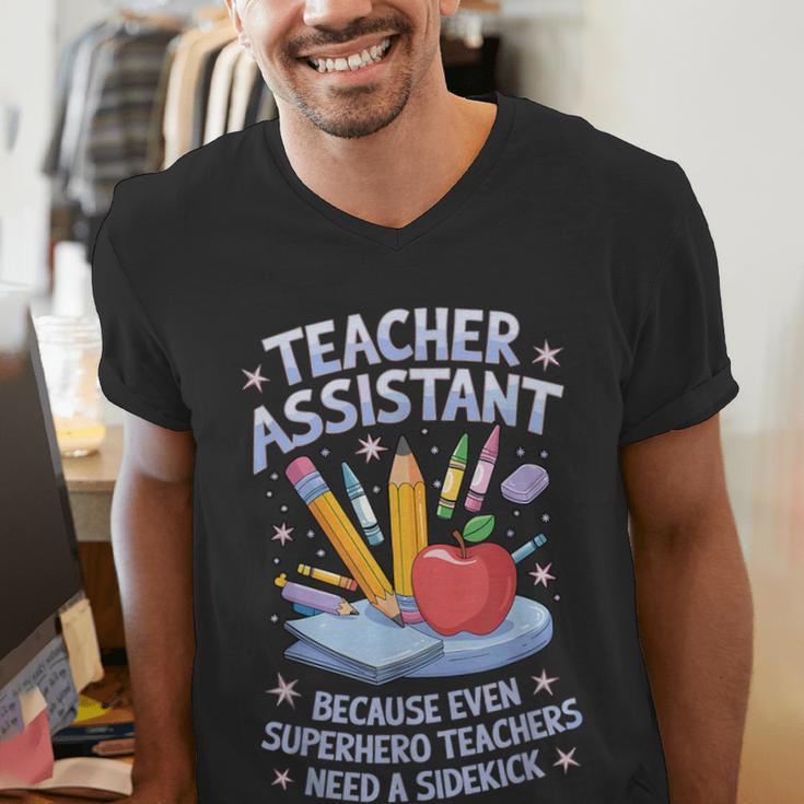 Superhero Sidekick Teaching Teach School Teacher Assistant Men's V-Neck T-Shirt, funny gift Superhero Sidekick Teaching Teach School Teacher Assistant Men's V-Neck T-Shirt, funny gift