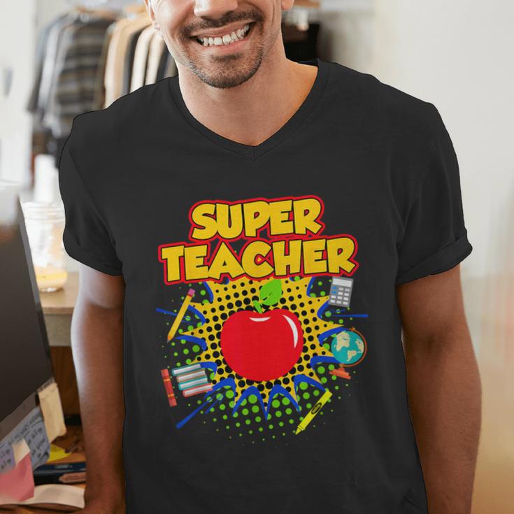 Superhero Teacher Appreciation Teaching Tee Men's V-Neck T-Shirt, funny gift