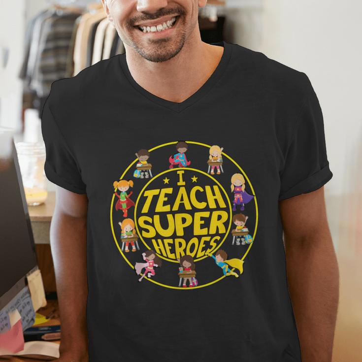Superhero Teacher I Teach Super Heroes Men's V-Neck T-Shirt, Super Teacher Shirts, funny gift