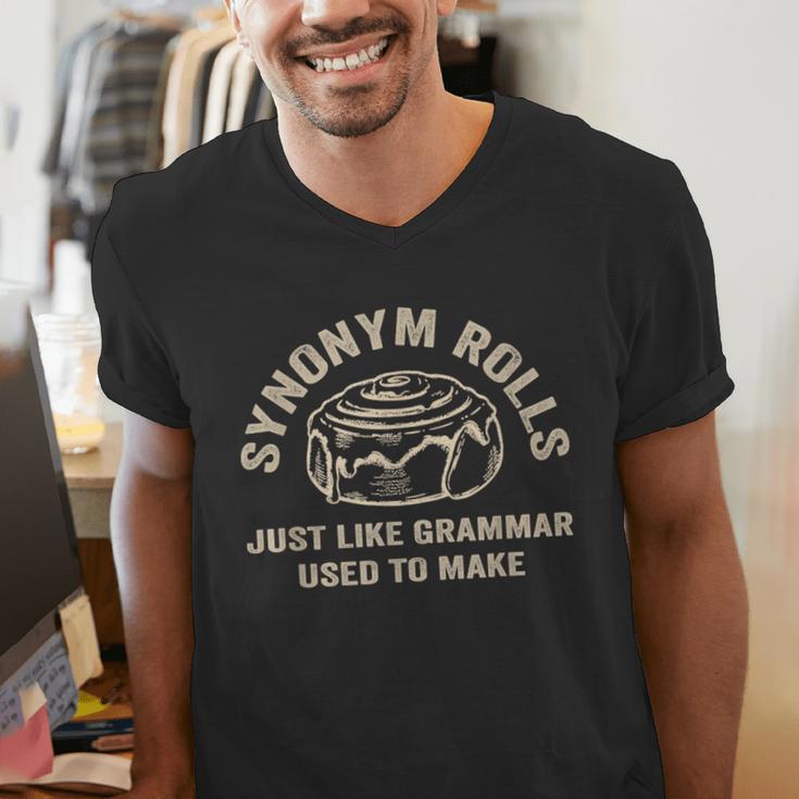 Synonym Rolls Joke Cinnamon Rolls Grammar Pun Teacher Men's V-Neck T-Shirt, funny gift Synonym Rolls Joke Cinnamon Rolls Grammar Pun Teacher Men's V-Neck T-Shirt, funny gift