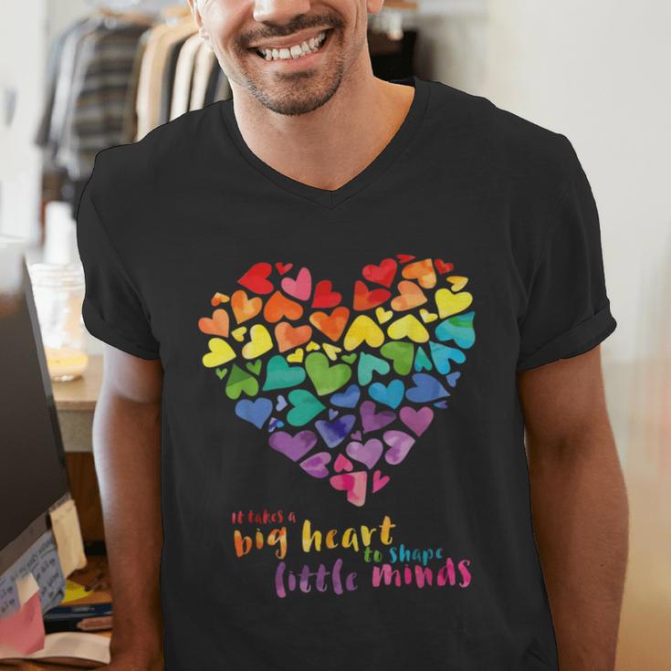 It Takes a Big Heart To Shape Little Minds Teacher Men's V-Neck T-Shirt, funny gift It Takes a Big Heart To Shape Little Minds Teacher Men's V-Neck T-Shirt, funny gift