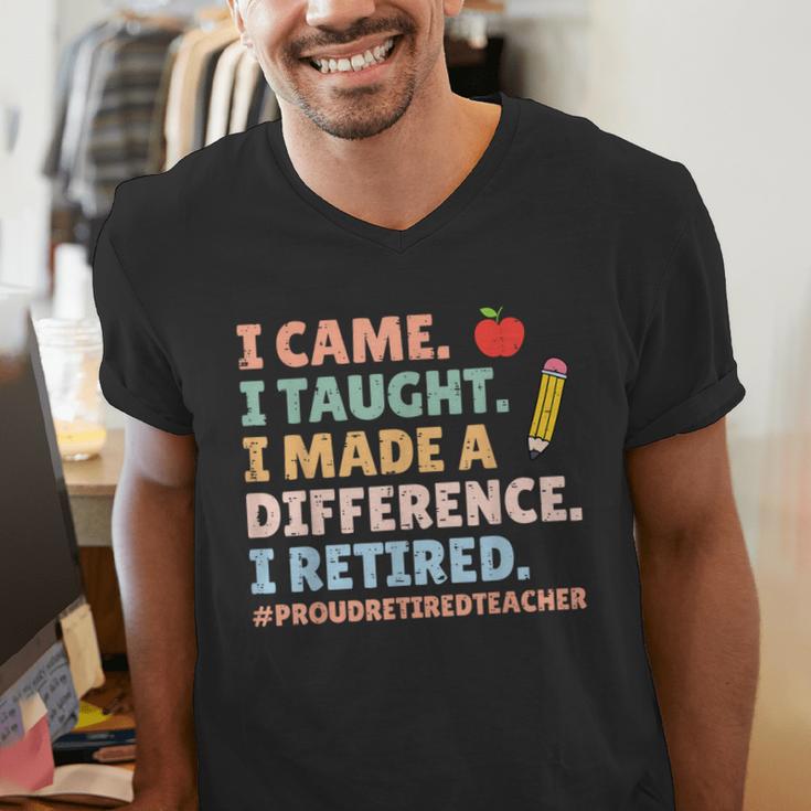 I Came I Taught I Made a Difference Proud Retired Teacher Men's V-Neck T-Shirt, funny gift I Came I Taught I Made a Difference Proud Retired Teacher Men's V-Neck T-Shirt, funny gift