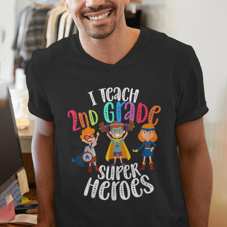I Teach 2nd Grade Superheroes Back To School Teacher Men Women Girls Kids Men's V-Neck T-Shirt, 2nd Grade Teacher Shirts, funny gift I Teach 2nd Grade Superheroes Back To School Teacher Men Women Girls Kids Men's V-Neck T-Shirt, 2nd Grade Teacher Shirts, funny gift
