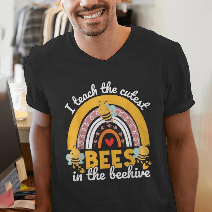 I Teach The Cutest Bees In The Beehive Teachers Day Men's V-Neck T-Shirt, funny gift I Teach The Cutest Bees In The Beehive Teachers Day Men's V-Neck T-Shirt, funny gift
