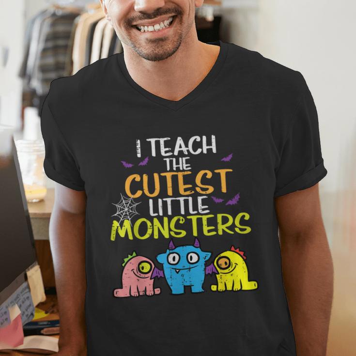 I Teach Cutest Little Monsters Halloween Teacher Men Women Men's V-Neck T-Shirt, funny gift I Teach Cutest Little Monsters Halloween Teacher Men Women Men's V-Neck T-Shirt, funny gift