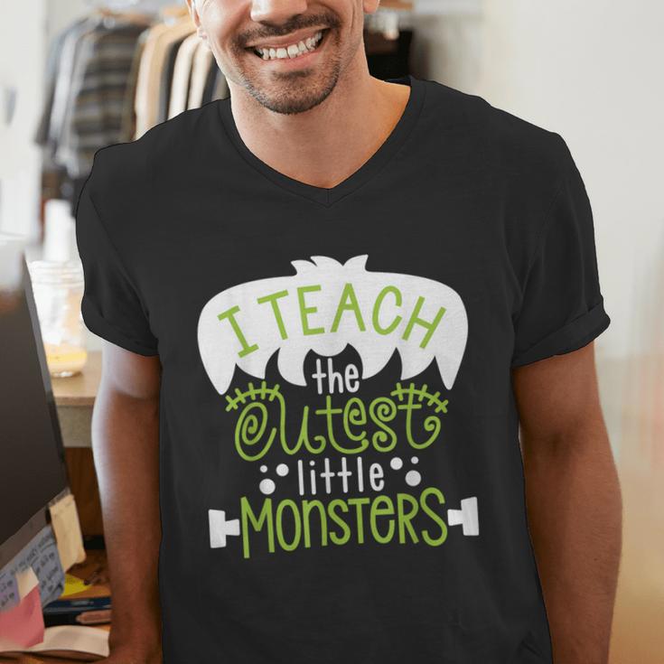 I Teach The Cutest Little Monsters Halloween Teacher Spooky Men's V-Neck T-Shirt, funny gift I Teach The Cutest Little Monsters Halloween Teacher Spooky Men's V-Neck T-Shirt, funny gift