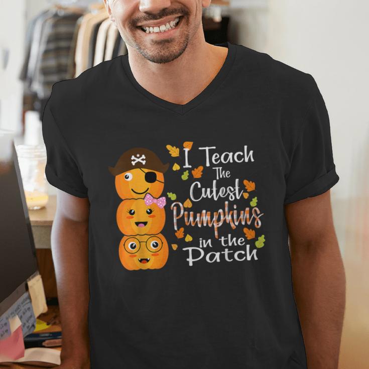 I Teach The Cutest Pumpkins Halloween Shirt For Teachers Men's V-Neck T-Shirt, funny gift I Teach The Cutest Pumpkins Halloween Shirt For Teachers Men's V-Neck T-Shirt, funny gift