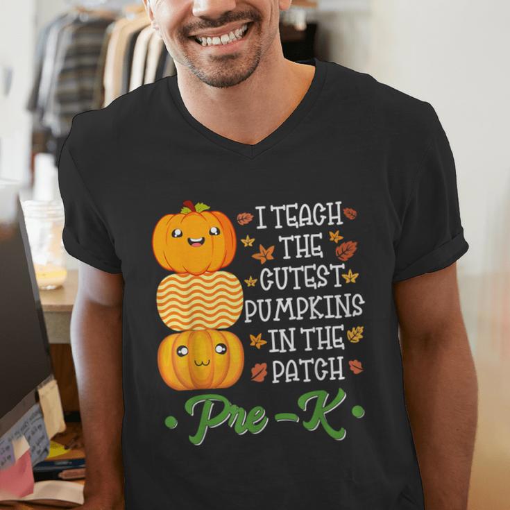 I Teach Cutest Pumpkins In Patch Thanksgiving Teacher Pre-K For Men Women Men's V-Neck T-Shirt, funny gift I Teach Cutest Pumpkins In Patch Thanksgiving Teacher Pre-K For Men Women Men's V-Neck T-Shirt, funny gift