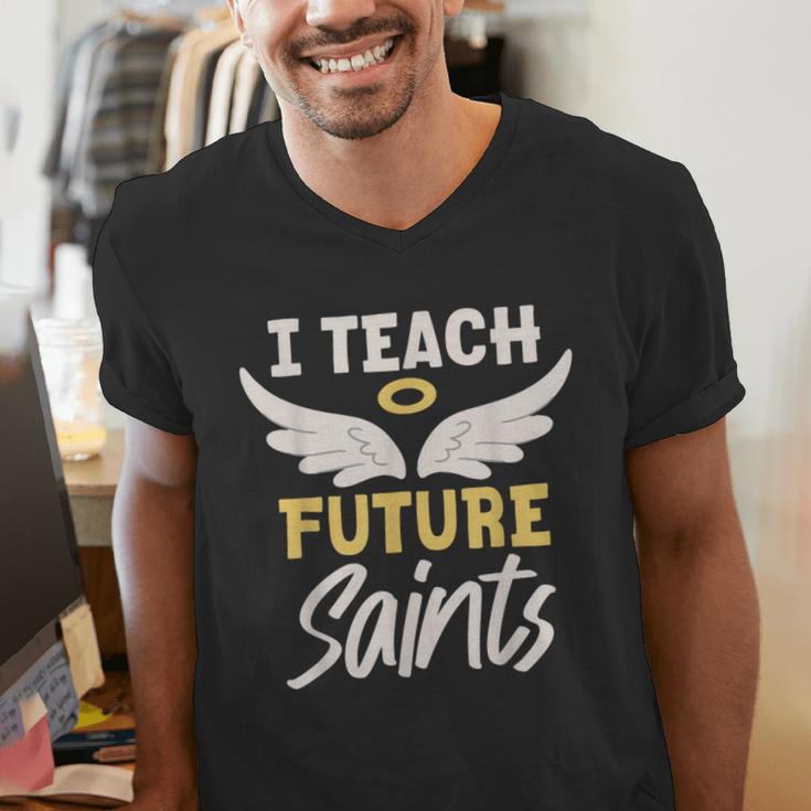 I Teach Future Saints Catholic Educator Teacher Men's V-Neck T-Shirt, Future Teacher Shirts, funny gift I Teach Future Saints Catholic Educator Teacher Men's V-Neck T-Shirt, Future Teacher Shirts, funny gift