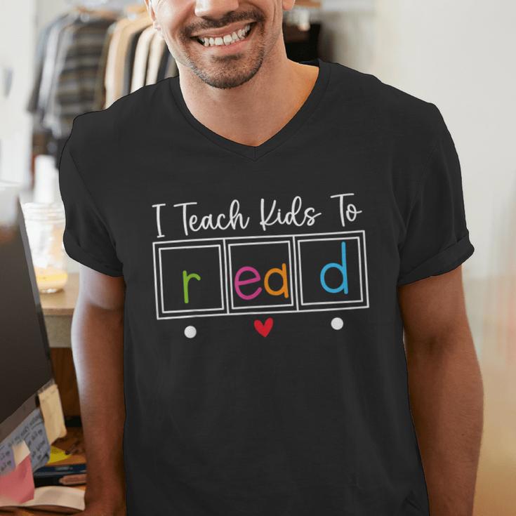 I Teach Kids To Read Reading Teacher Appreciation Men's V-Neck T-Shirt, funny gift