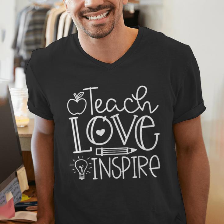 Teach Love Inspire Retro Teacher Kids Back To School Men's V-Neck T-Shirt, funny gift Teach Love Inspire Retro Teacher Kids Back To School Men's V-Neck T-Shirt, funny gift