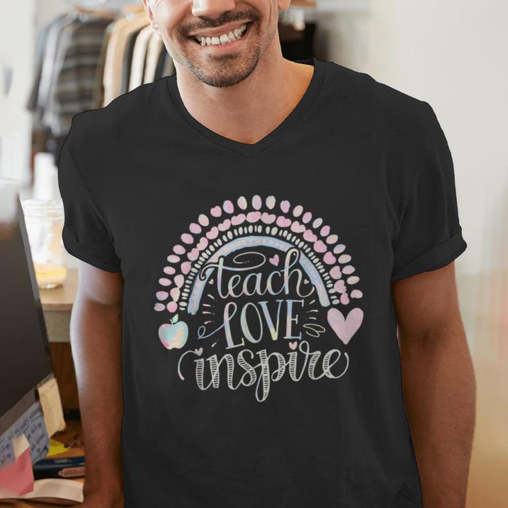 Teach Love Inspire Teacher Men's V-Neck T-Shirt, funny gift Teach Love Inspire Teacher Men's V-Neck T-Shirt, funny gift