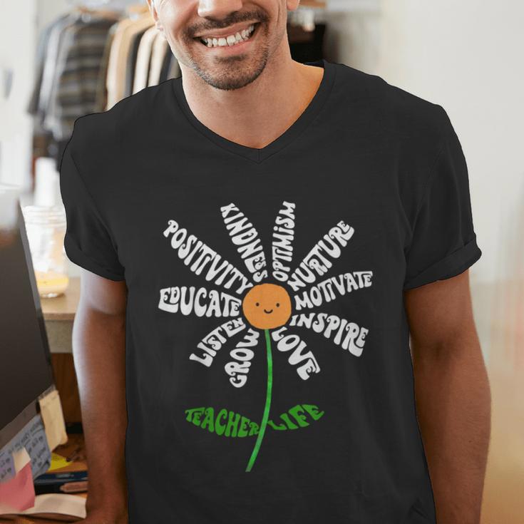 Teach Love Inspire Teachers Inspirational Flower Teachers Men's V-Neck T-Shirt, funny gift Teach Love Inspire Teachers Inspirational Flower Teachers Men's V-Neck T-Shirt, funny gift