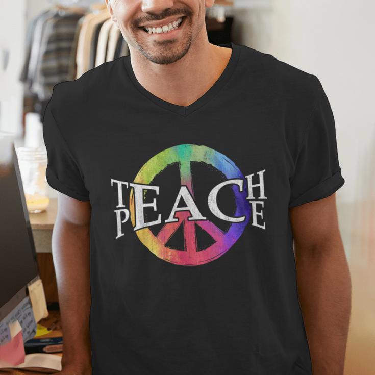 Teach Peace For Teachers And Educators Counselor Men's V-Neck T-Shirt, funny gift Teach Peace For Teachers And Educators Counselor Men's V-Neck T-Shirt, funny gift