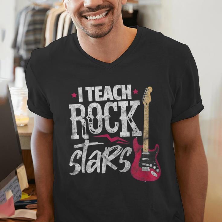 I Teach Rock Stars Music Teacher Guitar Player Men's V-Neck T-Shirt, funny gift I Teach Rock Stars Music Teacher Guitar Player Men's V-Neck T-Shirt, funny gift