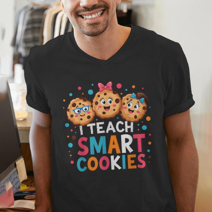 I Teach Smart Cookies Cute Back To School Teacher Men's V-Neck T-Shirt, funny gift I Teach Smart Cookies Cute Back To School Teacher Men's V-Neck T-Shirt, funny gift