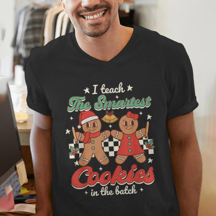 I Teach The Smartest Cookies In The Batch Teacher Christmas For Men Women Kids Men's V-Neck T-Shirt, funny gift I Teach The Smartest Cookies In The Batch Teacher Christmas For Men Women Kids Men's V-Neck T-Shirt, funny gift