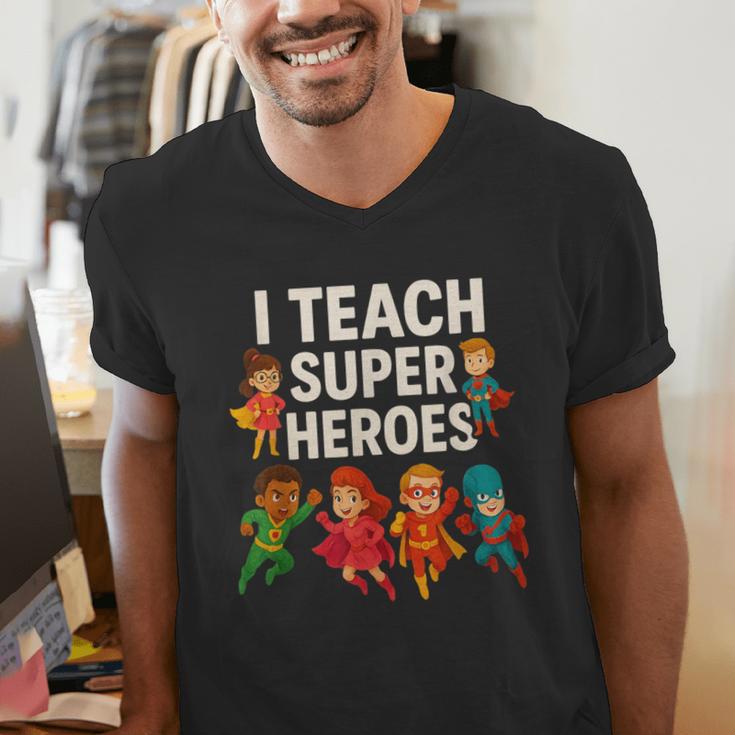 I Teach Super Heroes Teacher Men's V-Neck T-Shirt, Super Teacher Shirts, funny gift I Teach Super Heroes Teacher Men's V-Neck T-Shirt, Super Teacher Shirts, funny gift