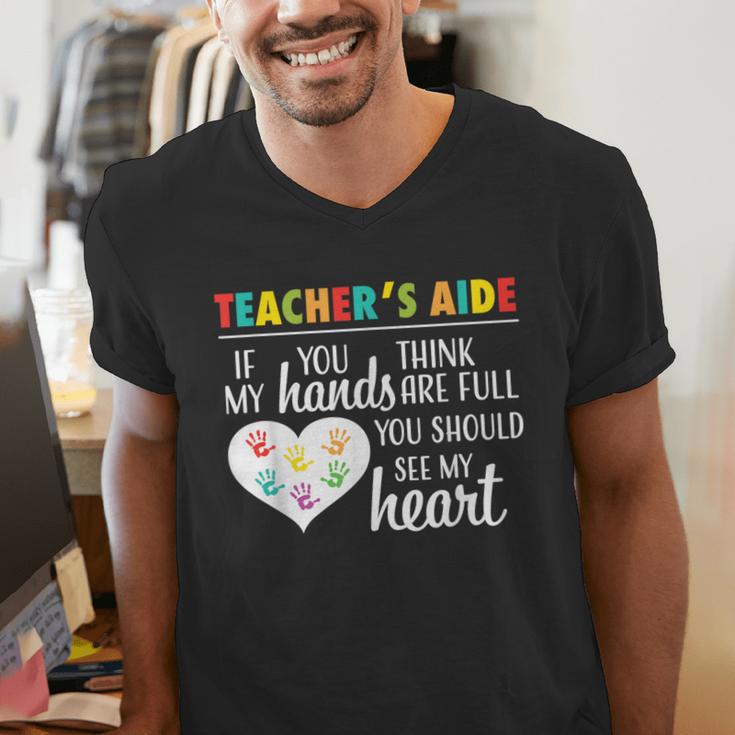 Teacher Aide Appreciation Cute Heart Tee For Women Men's V-Neck T-Shirt, funny gift Teacher Aide Appreciation Cute Heart Tee For Women Men's V-Neck T-Shirt, funny gift