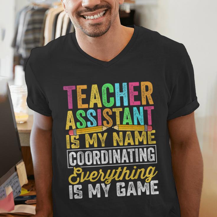 Teacher Assistant Is My Name Coordinating Teacher Aide For Men Women Men's V-Neck T-Shirt, funny gift Teacher Assistant Is My Name Coordinating Teacher Aide For Men Women Men's V-Neck T-Shirt, funny gift