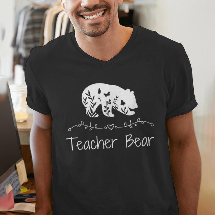 Teacher Bear For Educators Teacher Appreciation Men's V-Neck T-Shirt, funny gift Teacher Bear For Educators Teacher Appreciation Men's V-Neck T-Shirt, funny gift