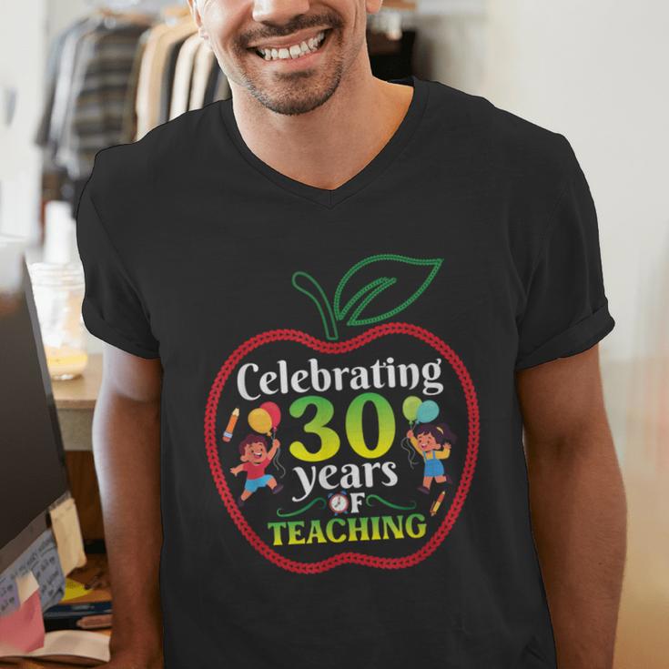 Teacher Celebrating 30 Years Of Teaching Students School Men's V-Neck T-Shirt, funny gift
