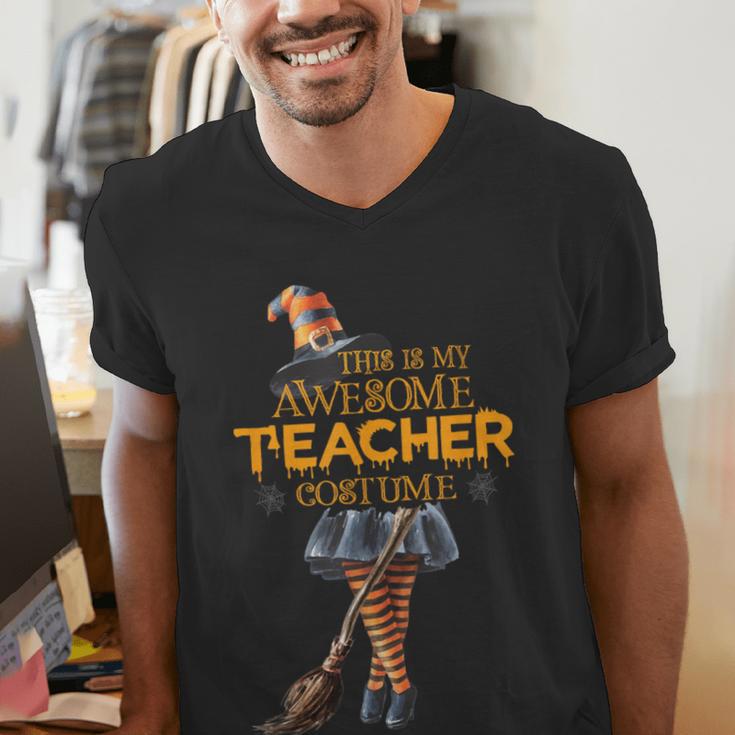 This Is My Teacher Costume Halloween Family Matching Group For Men Women Men's V-Neck T-Shirt, funny gift