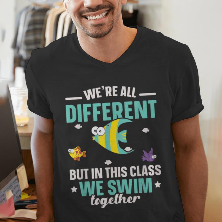 Teacher We All Different But In This Class We Swim Together Men's V-Neck T-Shirt, funny gift Teacher We All Different But In This Class We Swim Together Men's V-Neck T-Shirt, funny gift