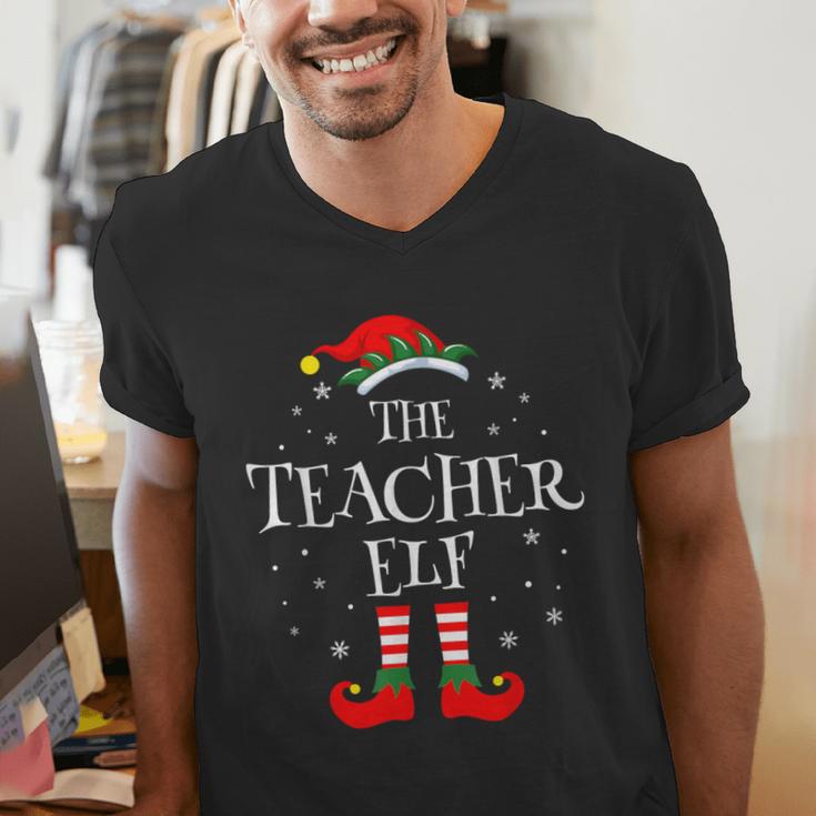 The Teacher Elf Christmas Family Matching Group Xmas Men's V-Neck T-Shirt, funny gift The Teacher Elf Christmas Family Matching Group Xmas Men's V-Neck T-Shirt, funny gift