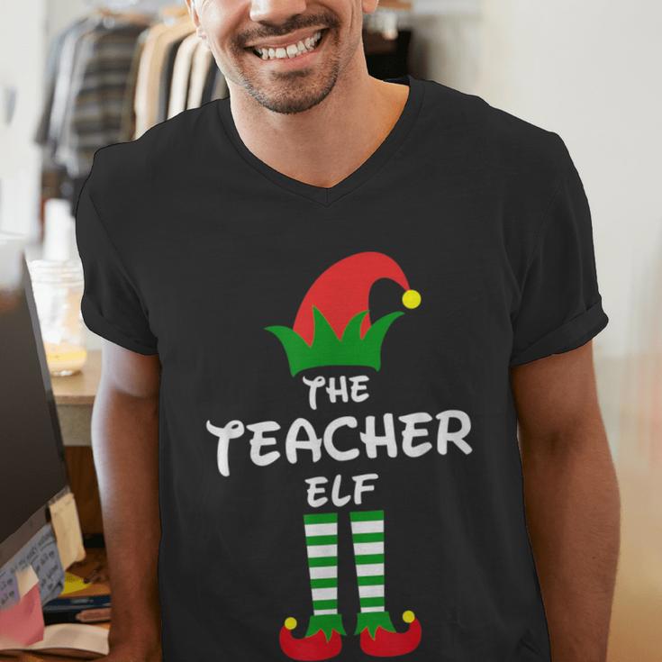 The Teacher Elf Family Matching Group Idea Christmas Men's V-Neck T-Shirt, funny gift The Teacher Elf Family Matching Group Idea Christmas Men's V-Neck T-Shirt, funny gift