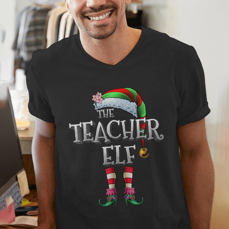 The Teacher Elf Shirt Matching Family Christmas Elf Men Women Kids Men's V-Neck T-Shirt, funny gift The Teacher Elf Shirt Matching Family Christmas Elf Men Women Kids Men's V-Neck T-Shirt, funny gift