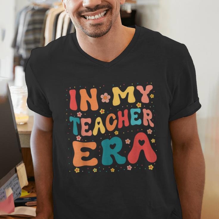 In My Teacher Era First Day Of School Back To School Retro Men's V-Neck T-Shirt, funny gift In My Teacher Era First Day Of School Back To School Retro Men's V-Neck T-Shirt, funny gift