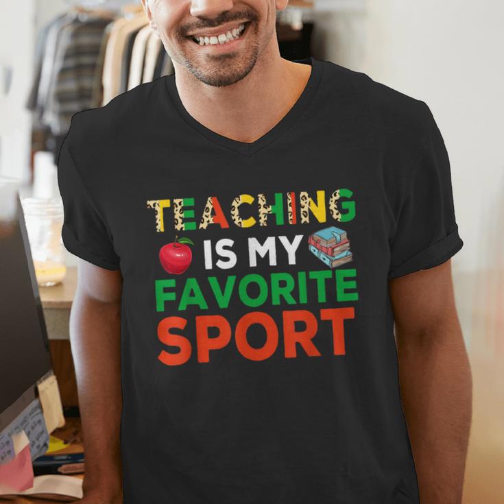 Teacher Is My Favorite Sport Teacher Teaching Lover Men's V-Neck T-Shirt, funny gift Teacher Is My Favorite Sport Teacher Teaching Lover Men's V-Neck T-Shirt, funny gift