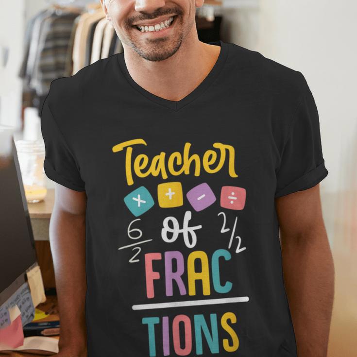 Teacher Of Fractions For Math Teacher Men's V-Neck T-Shirt, funny gift Teacher Of Fractions For Math Teacher Men's V-Neck T-Shirt, funny gift