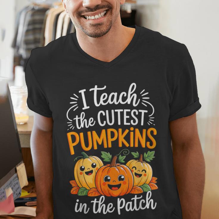 Teacher Halloween Pre-K Teacher Kindergarten Cutest Pumpkins Men's V-Neck T-Shirt, funny gift Teacher Halloween Pre-K Teacher Kindergarten Cutest Pumpkins Men's V-Neck T-Shirt, funny gift