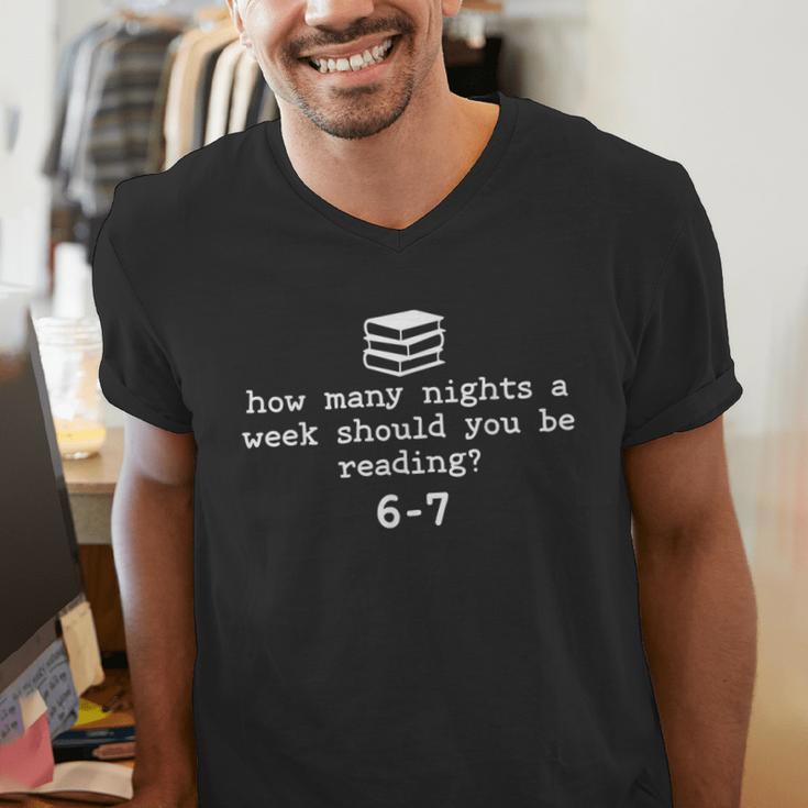 Teacher Haunted By 6-7 Halloween 6 7 Reading Book 67 Men's V-Neck T-Shirt, funny gift