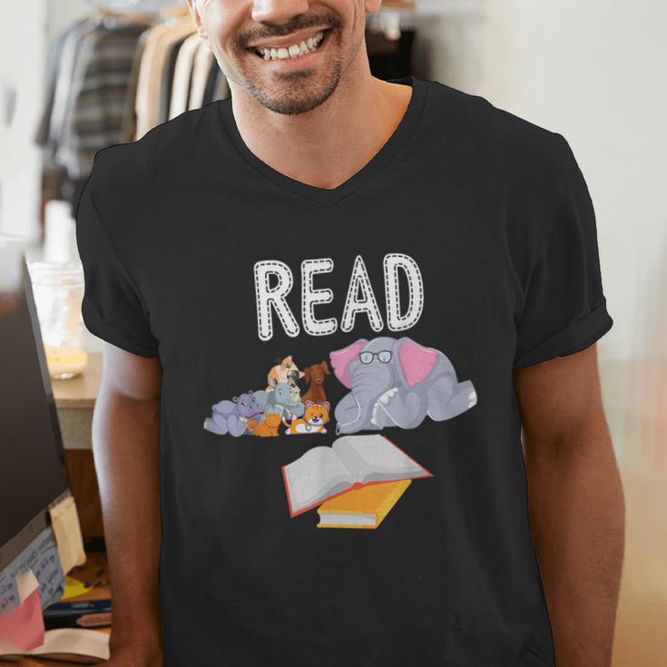 Teacher Library Read Book Club Piggie Elephant Pigeons Men Women Kids Men's V-Neck T-Shirt, funny gift Teacher Library Read Book Club Piggie Elephant Pigeons Men Women Kids Men's V-Neck T-Shirt, funny gift
