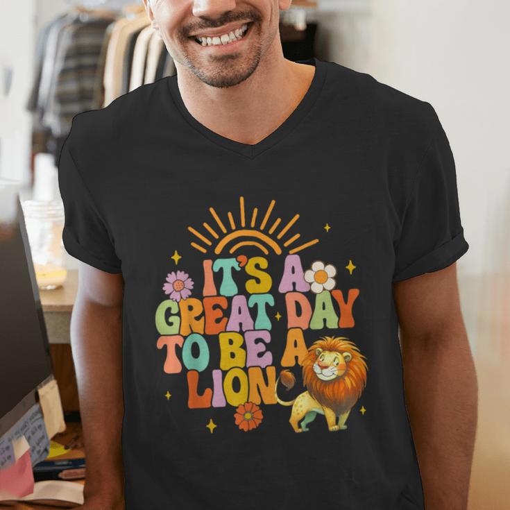 Teacher Life Back To School It's A Great A Day To Be A Lion Men's V-Neck T-Shirt, funny gift Teacher Life Back To School It's A Great A Day To Be A Lion Men's V-Neck T-Shirt, funny gift