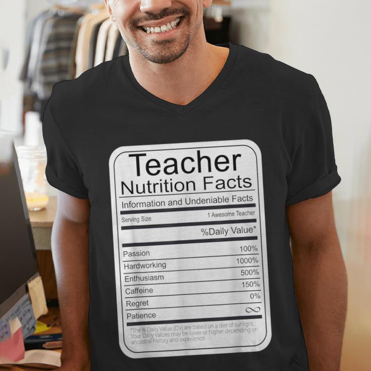 Teacher Nutrition Facts Teachers Nutritional Fact Men's V-Neck T-Shirt, funny gift