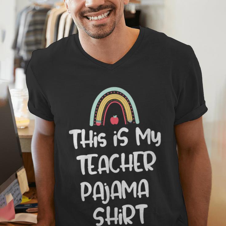 This Is My Teacher Pajama Shirt Teacher Life Tee Men's V-Neck T-Shirt, funny gift This Is My Teacher Pajama Shirt Teacher Life Tee Men's V-Neck T-Shirt, funny gift