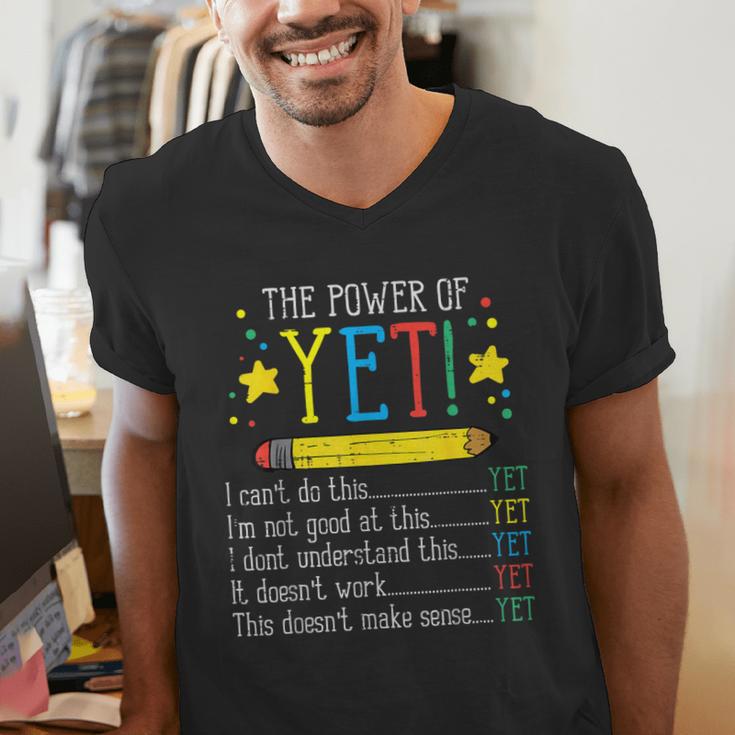 Teacher Power Of Yet Cant Do This Inspirational Women Men Men's V-Neck T-Shirt, funny gift Teacher Power Of Yet Cant Do This Inspirational Women Men Men's V-Neck T-Shirt, funny gift