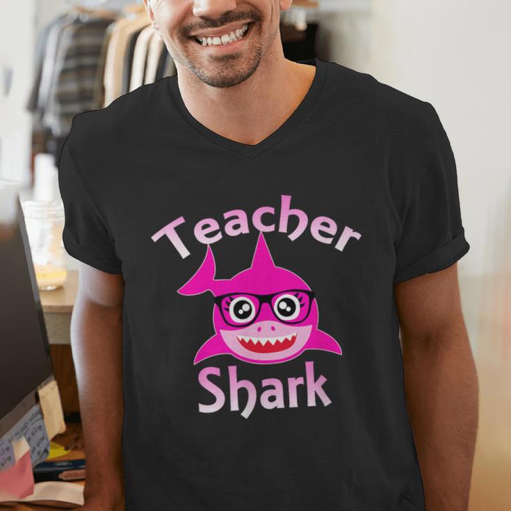 Teacher Shark Female Teacher Men's V-Neck T-Shirt, funny gift