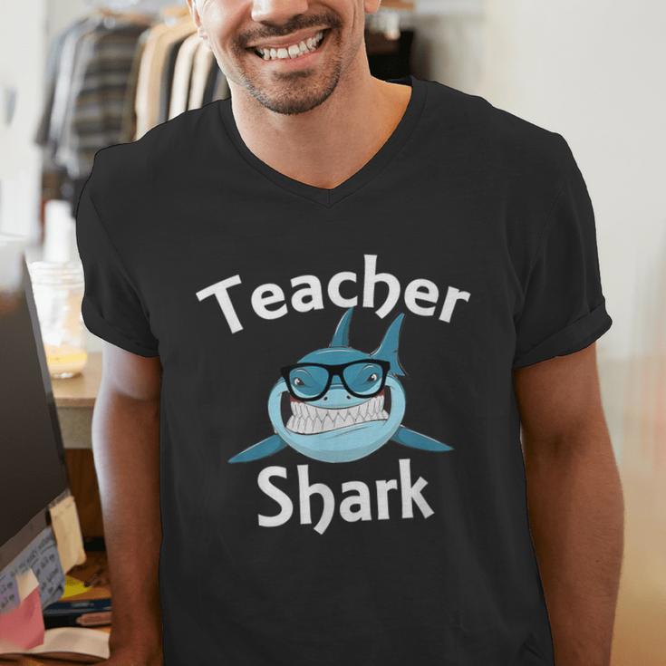 Teacher Shark Teacher For Men Women Men's V-Neck T-Shirt, funny gift Teacher Shark Teacher For Men Women Men's V-Neck T-Shirt, funny gift
