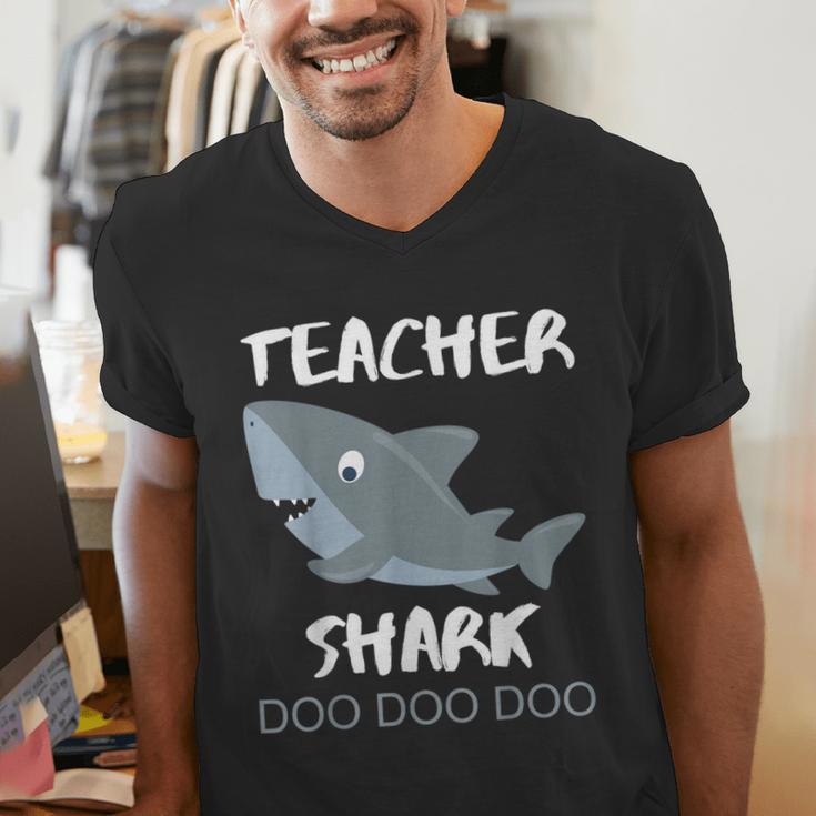 Teacher Shark Shirt Christmas Idea For Him Her Men's V-Neck T-Shirt, funny gift