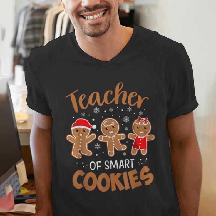 Teacher Of Smart Cookies Gingerbread Christmas Teacher Cute Men Women Kids Men's V-Neck T-Shirt, funny gift